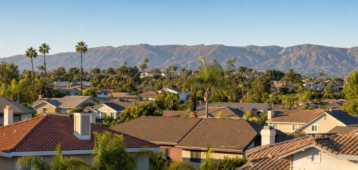 California neighborhood with new roofs — California Roof Pro routes homeowners to local roofing providers